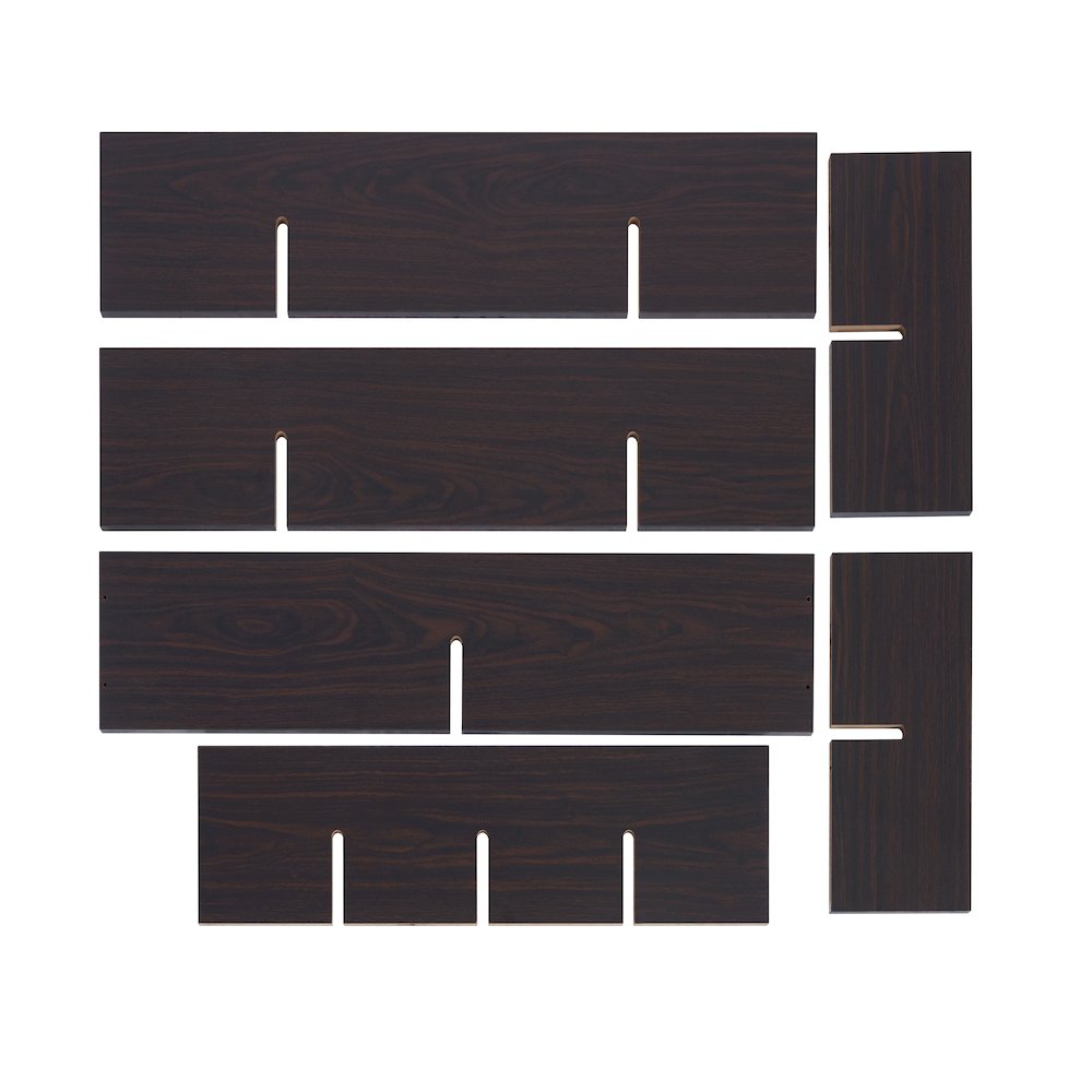 3-Tier Rustic Wall Mount Floating Ladder Asymmetrical Accent Shelf – Walnut. Picture 5