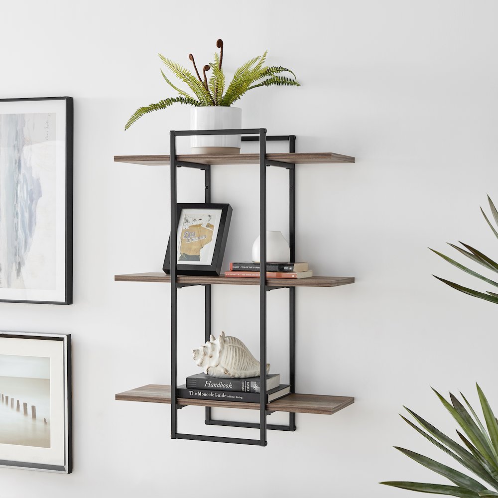 Antigua Crossed Double Rectangle Shelf Unit. Picture 2