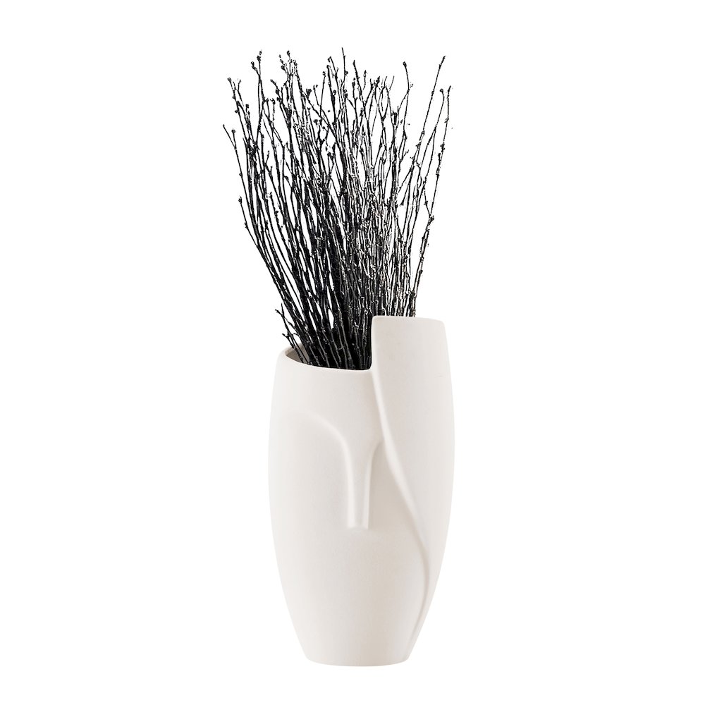 Hans Ansit Cream Abstract Face Matte Ceramic Sculpture Decorative Planter Vase. Picture 7