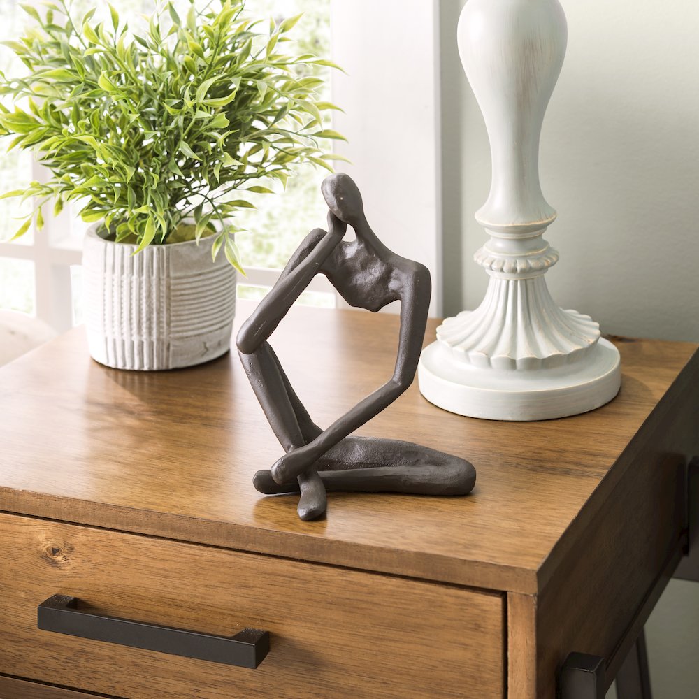 Modern Thinking Man Iron Sculpture. Picture 2