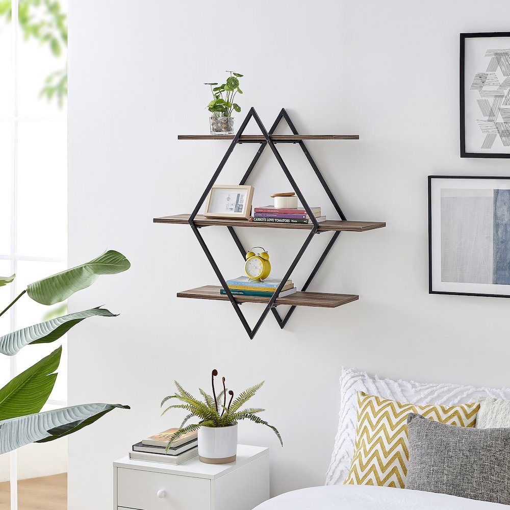 Antigua Crossed Double Diamond Shelf Unit. Picture 4