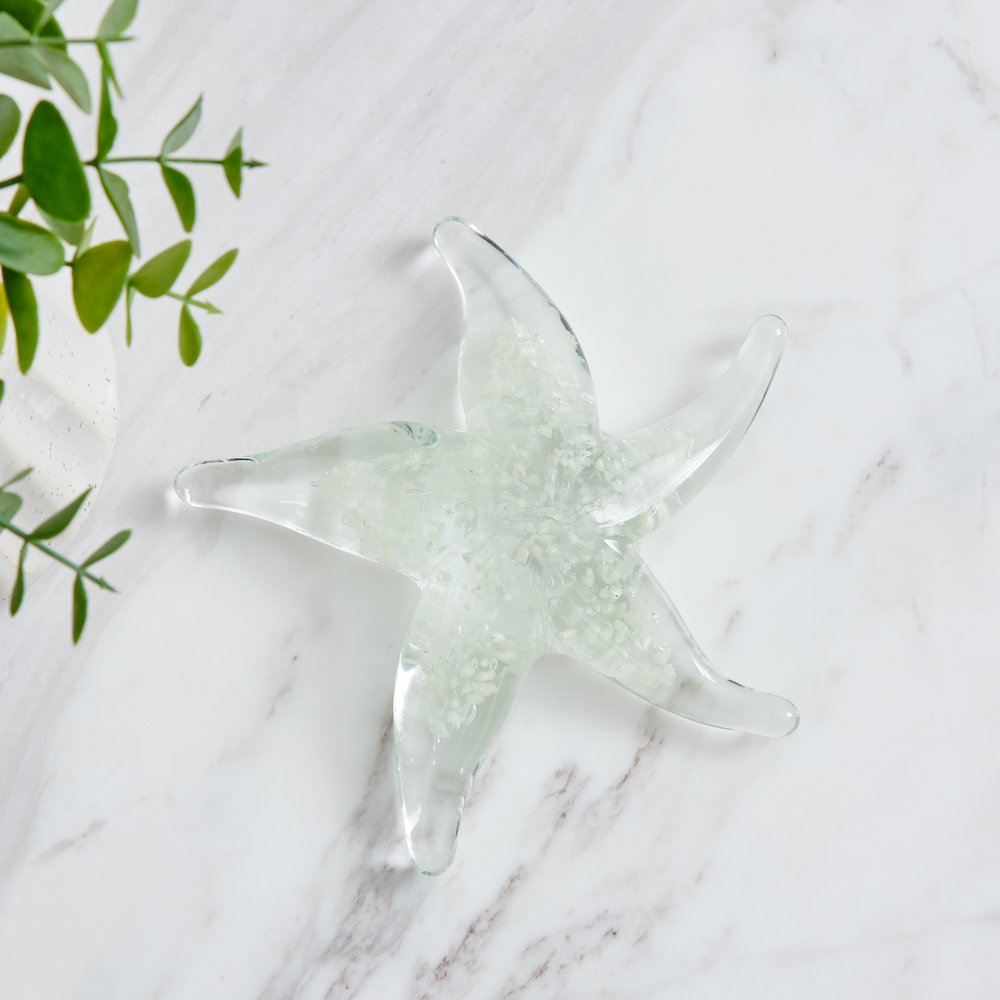 Lorelei Glow-in-the-Dark Decorative Glass Sculpture Nautical Figure - Starfish. Picture 2