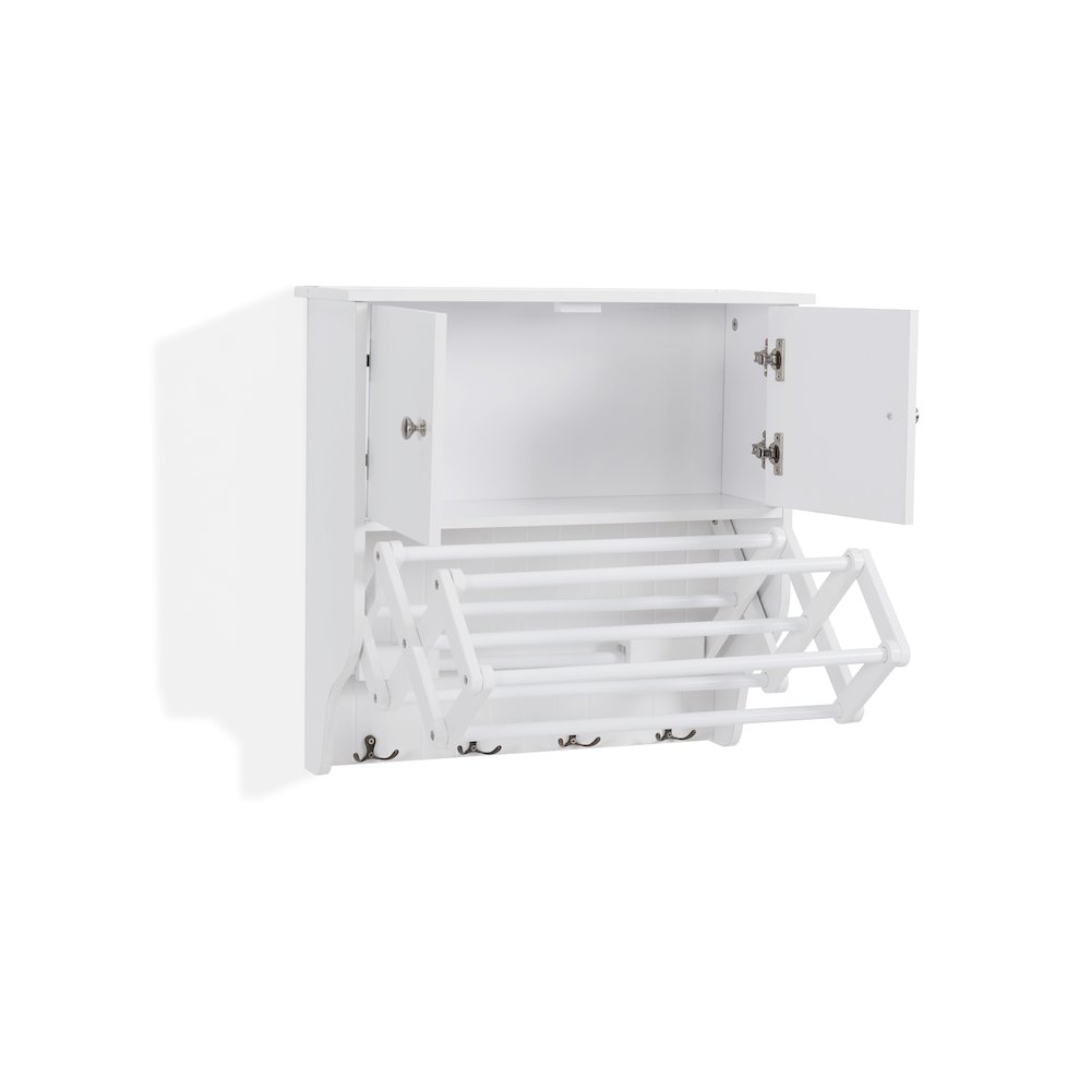 Accordion Wall Mount Drying Rack with Cabinet. Picture 5