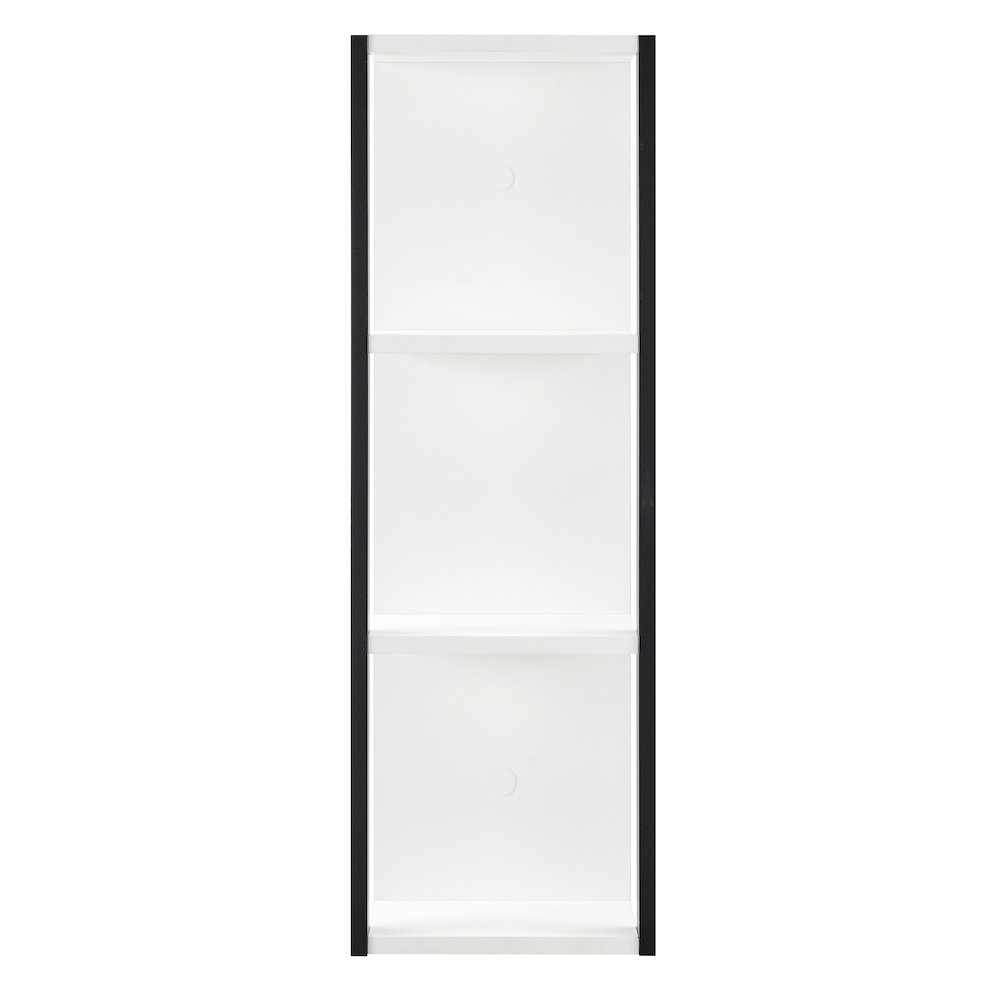 Recife Vertical 3-Tier Modern Shadow Box Cube Display Wall Shelf - White/Black. Picture 1