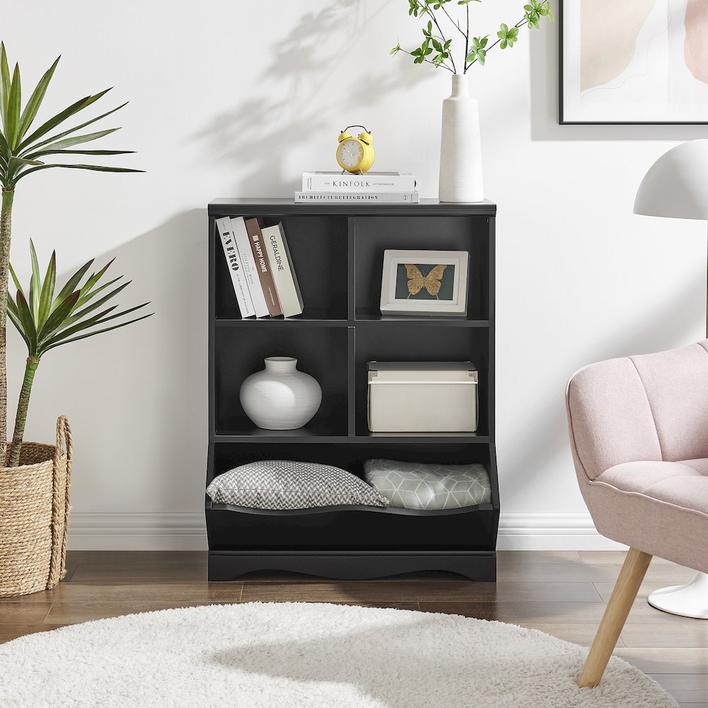 Multi-Cubby Storage Cabinet - Black. Picture 2