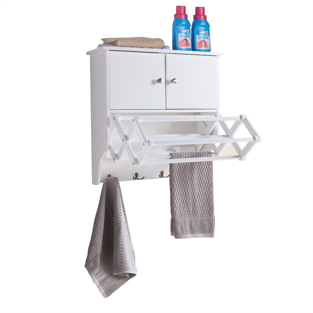 Accordion Wall Mount Drying Rack with Cabinet. Picture 1