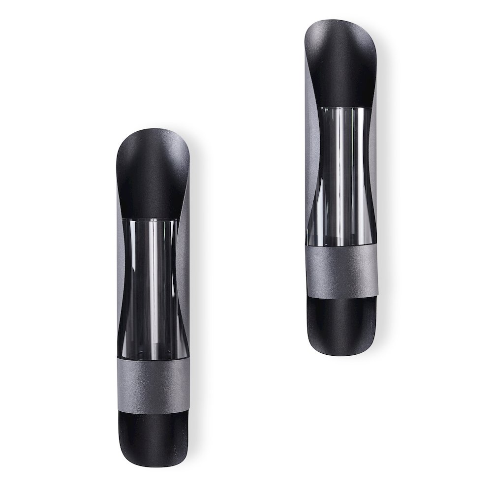 Wall Mount Hugging Metal Candle Sconces with Glass Inserts - (Set of 2) - Black. Picture 5