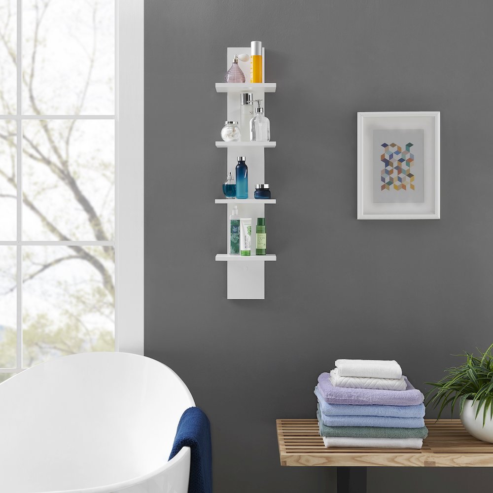 Arica Utility Column 4-Tier Spine Wall Shelves. Picture 5
