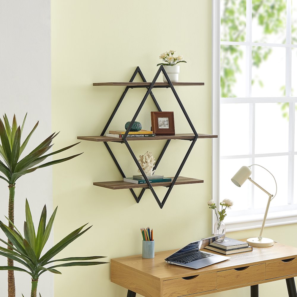 Antigua Crossed Double Diamond Shelf Unit. Picture 3