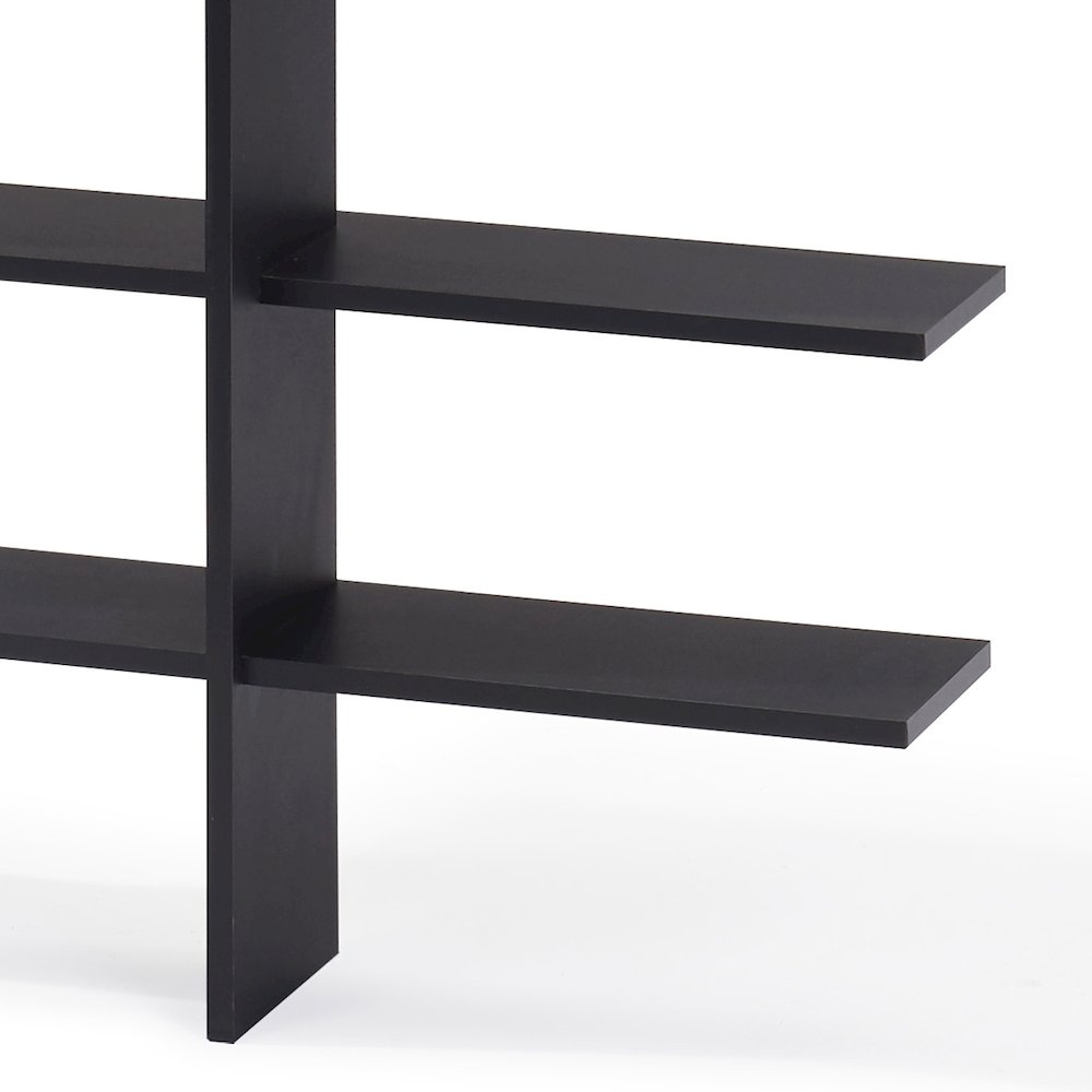 Five Level Black Asymmetric Wall Shelf. Picture 3