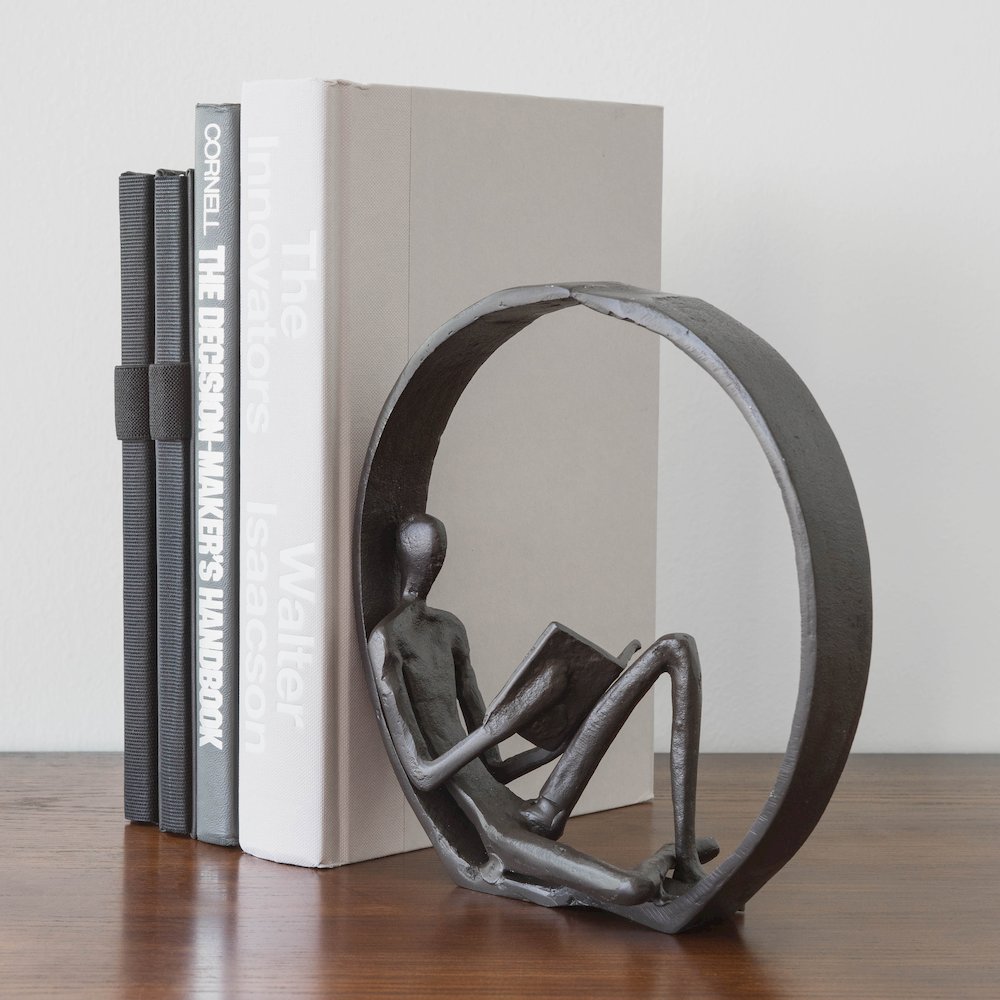 Encircled Reader Iron Sculpture. Picture 5