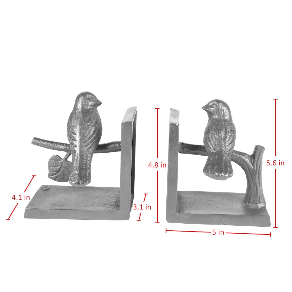 Birds on Branch Cast Iron Bookend Set. Picture 2