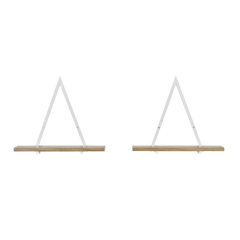 Triangle Accent Wall Shelf Reversible Configuration - White Metal Walnut Finish. Picture 13