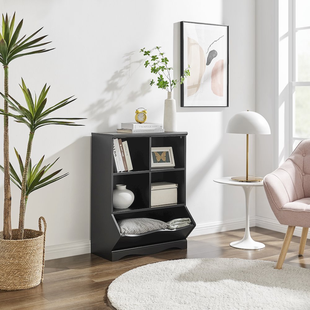 Multi-Cubby Storage Cabinet - Black. Picture 4