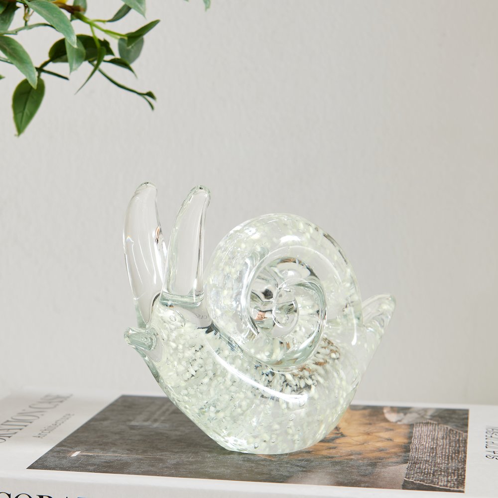 Lorelei Glow-in-the-Dark Decorative Accent Glass Sculpture Figure - Snail. Picture 5