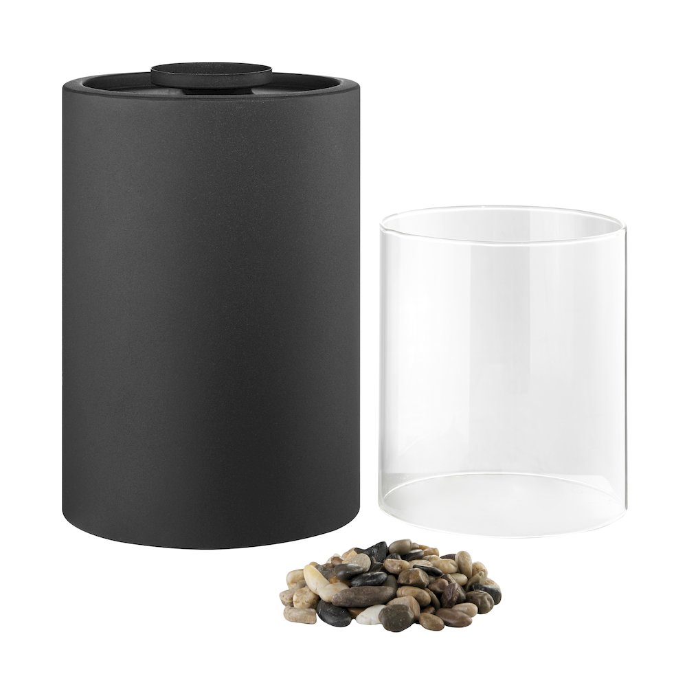 Tabletop Pillar Hurricane Candleholder with Decorative Pebbles - Large. Picture 9