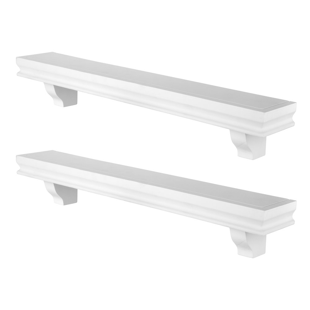 Decorative 24" Wall Décor Display Ledge Shelves – (Set of 2) - White. Picture 1