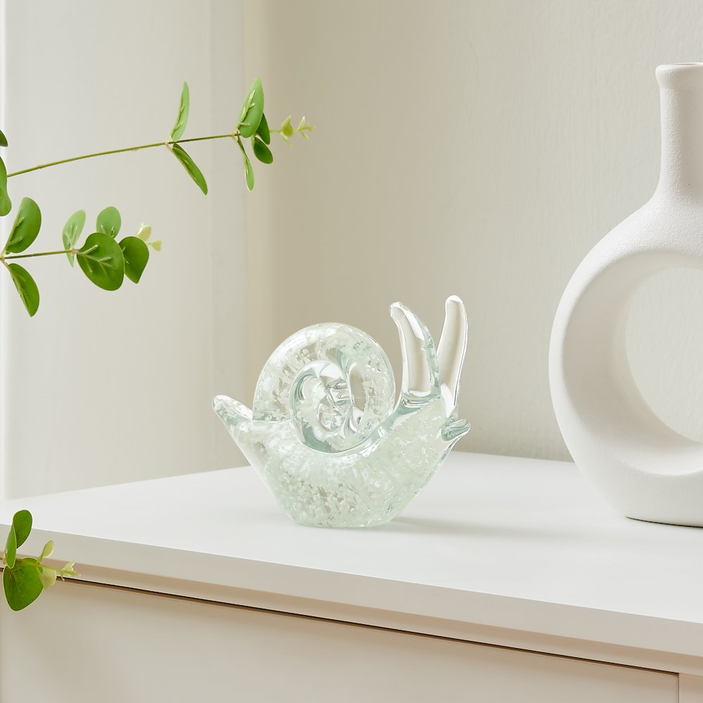 Lorelei Glow-in-the-Dark Decorative Accent Glass Sculpture Figure - Snail. Picture 2