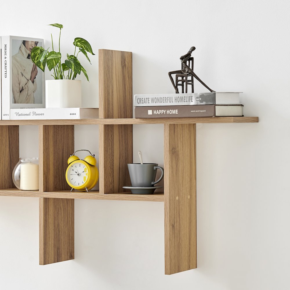 Cantilever Cubby Wall Shelf – Horizontal or Vertical - Chestnut. Picture 9