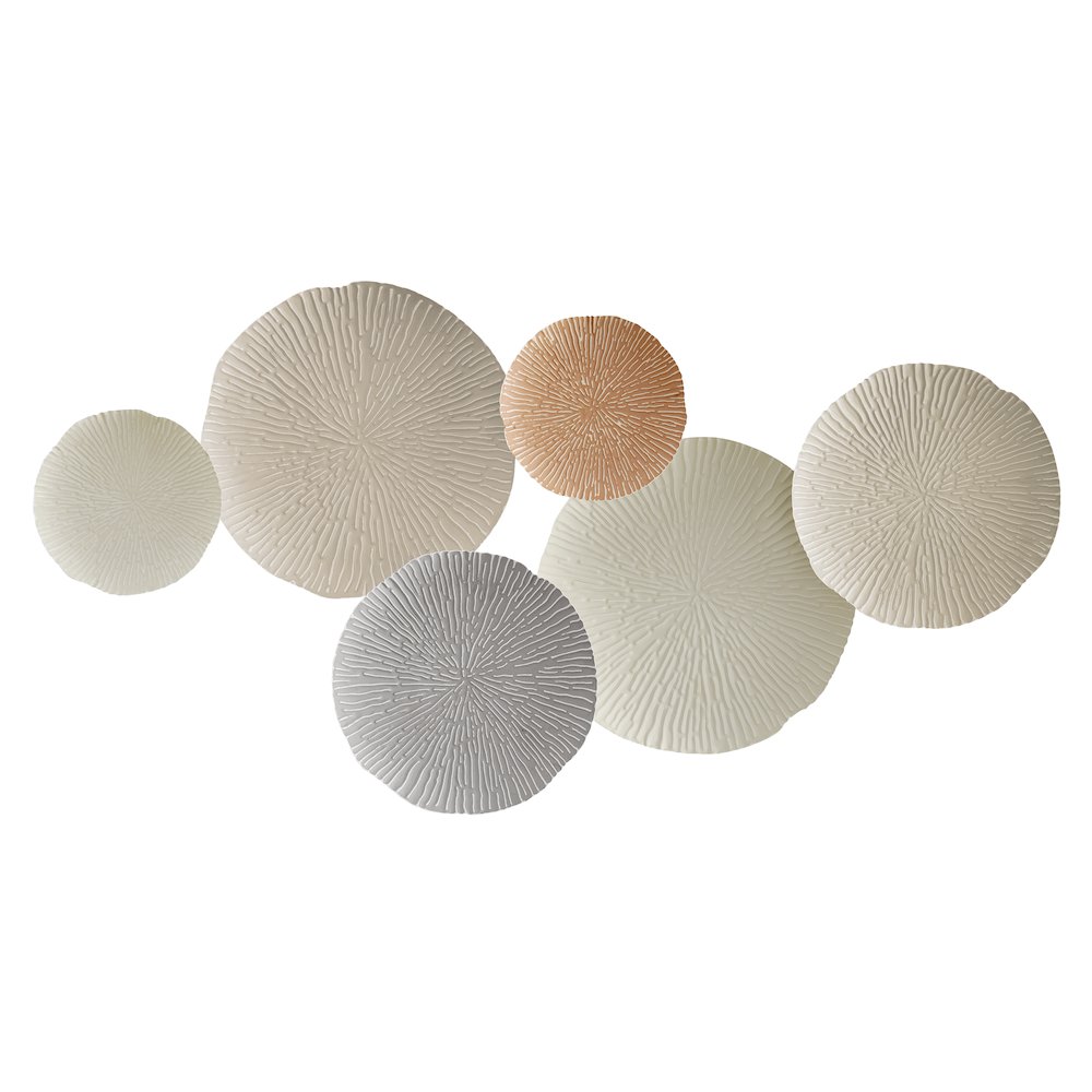 Savanna Multi-Color Earth Toned Connected Circle Plate Metal Wall Art. Picture 1