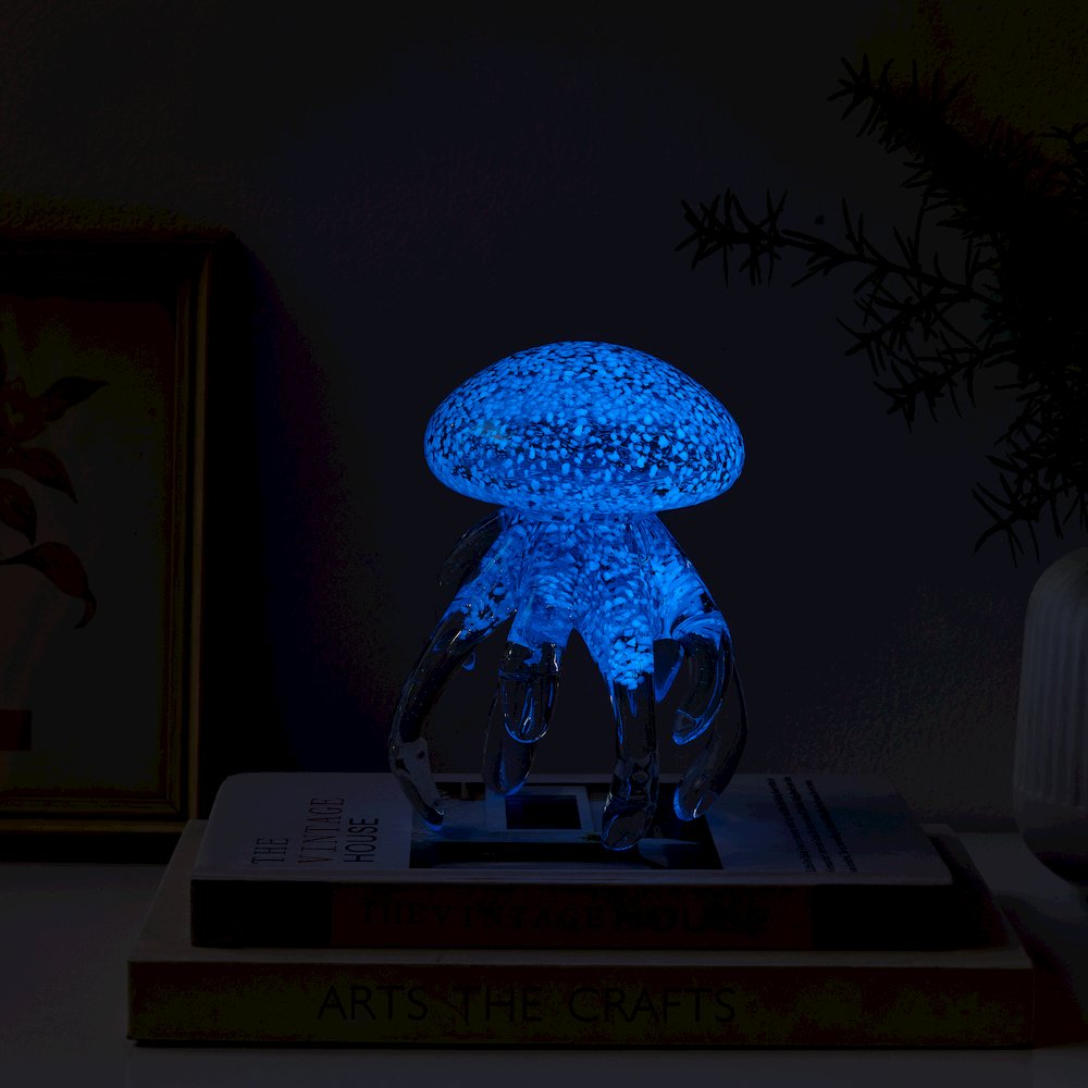 Lorelei Glow-in-the-Dark Decorative Glass Sculpture Nautical Figure - Jellyfish. Picture 3