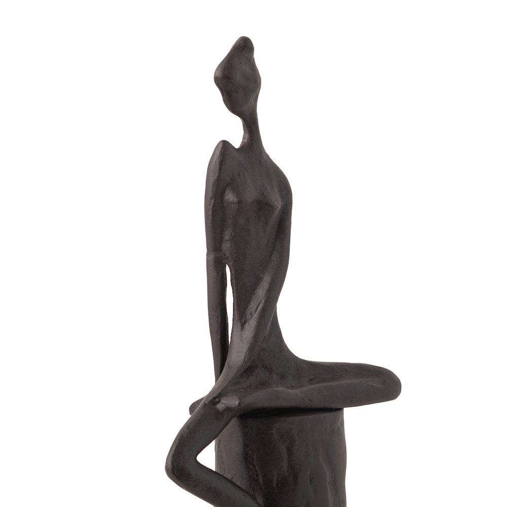 Woman in Reflection Cast Iron Sculpture. Picture 7