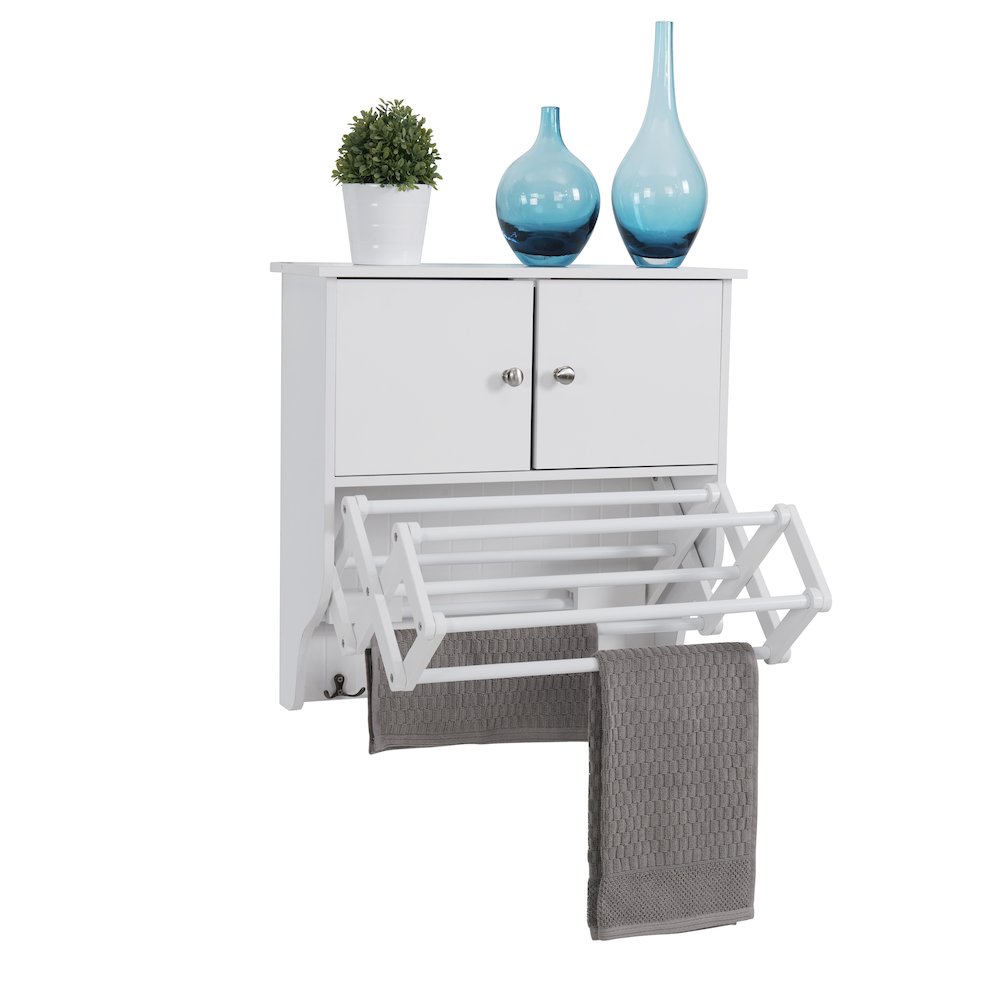Accordion Wall Mount Drying Rack with Cabinet. Picture 6