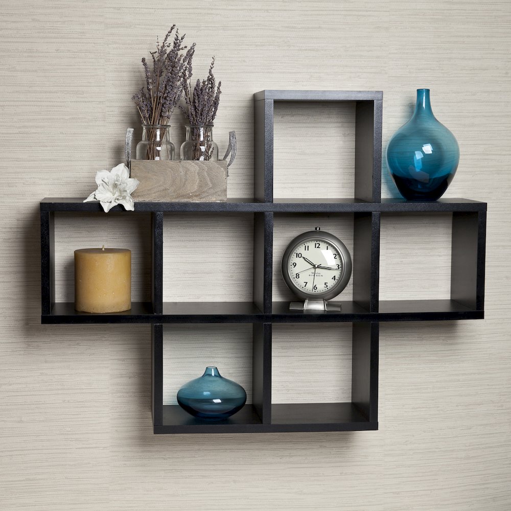 Cubby Laminated Black Veneer Shelving Unit. Picture 2
