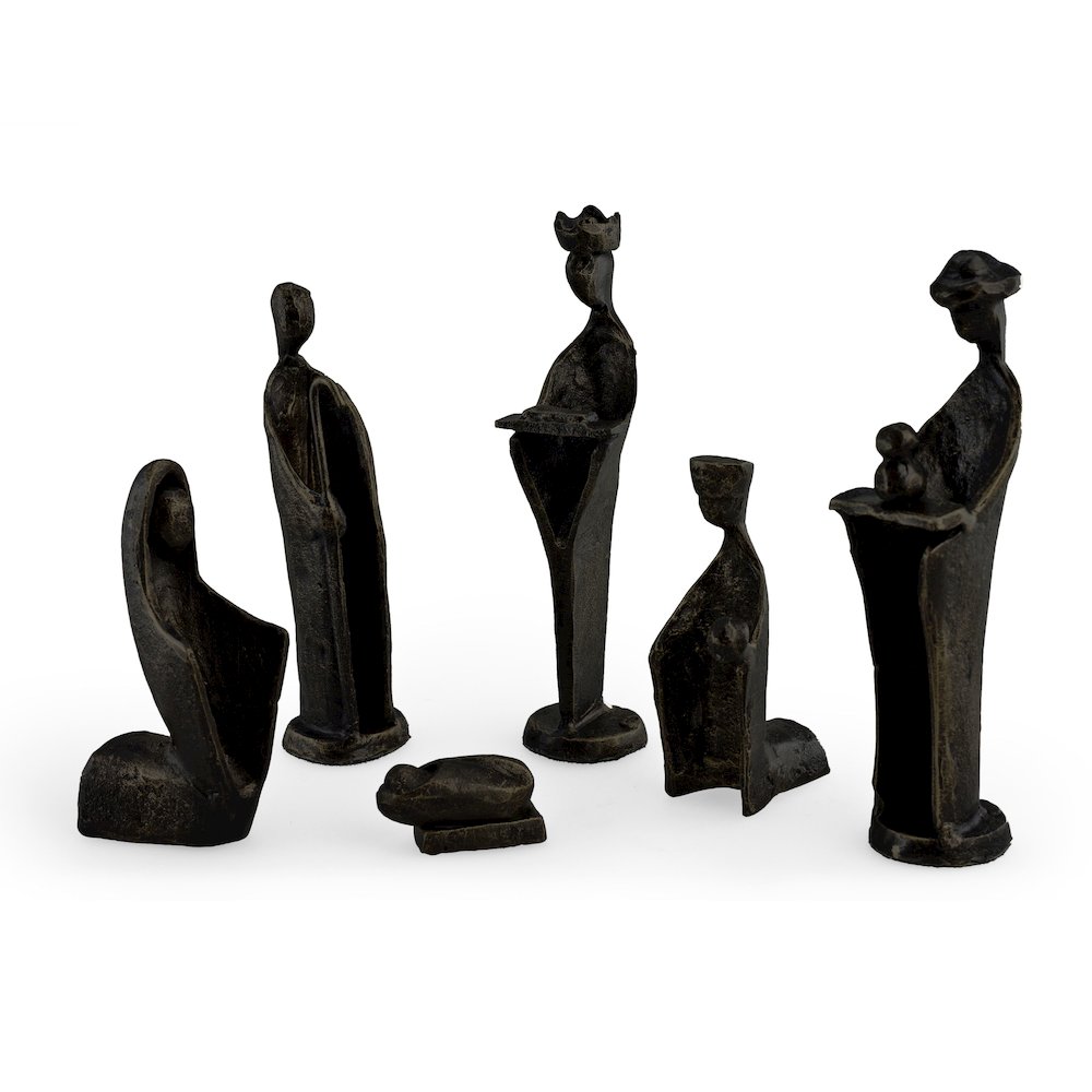 6 pc. Iron Nativity Set, Family & Kings. Picture 1