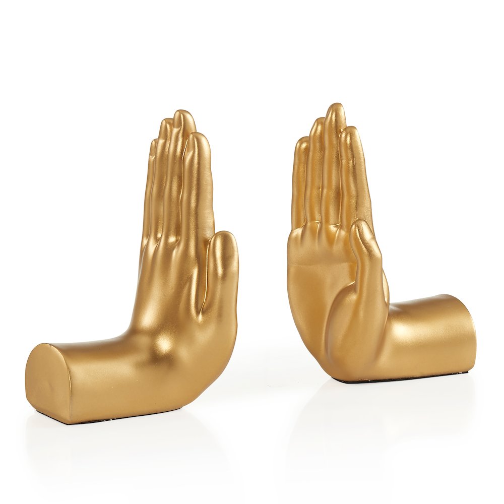 Antique Gold "Hands" Bookend Set of 2. Picture 3