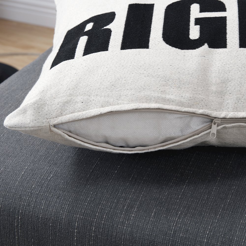 Mr. Right White Jacquard Printed Decorative Toss Throw Accent Pillow. Picture 4