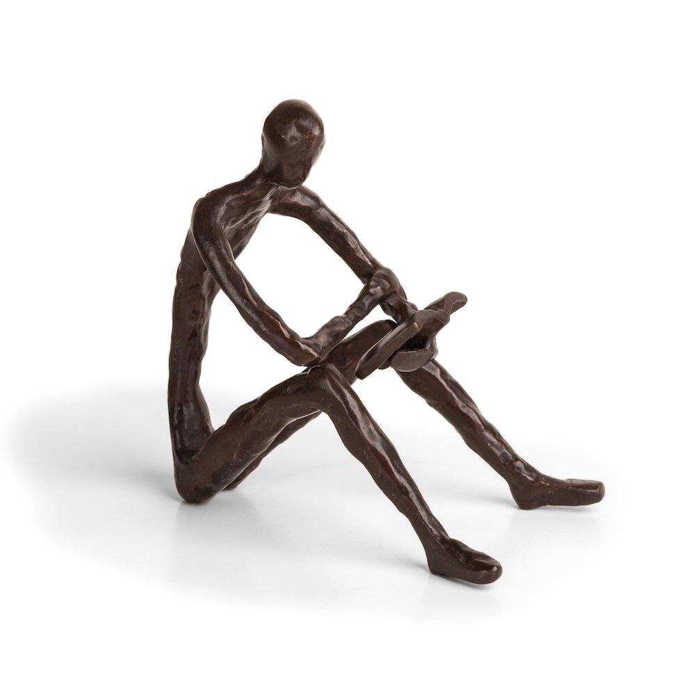 Leisure Reading Bronze Sculpture. Picture 1