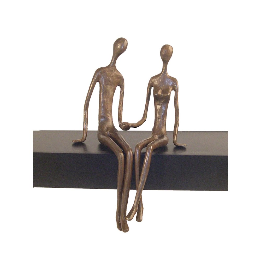 Sitting Couple Cast Bronze. Picture 4