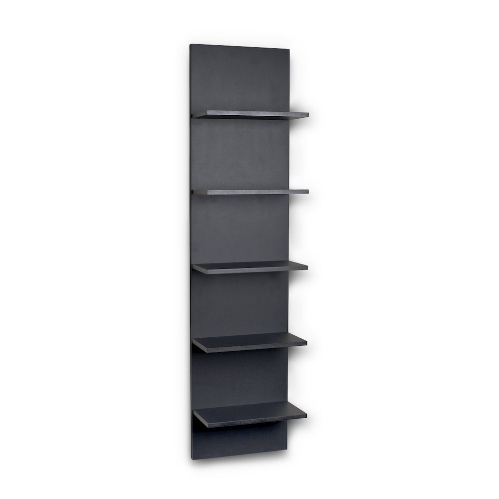 Black Grain Finish Wide Column Wall Shelf. Picture 1