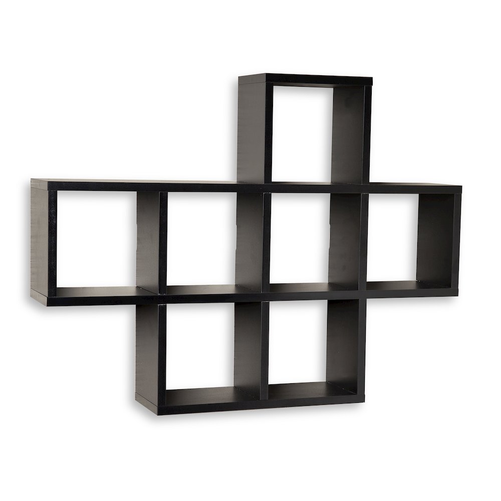 Cubby Laminated Black Veneer Shelving Unit. Picture 1