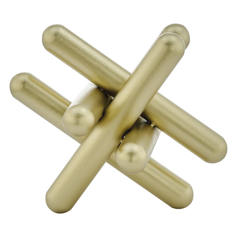 Large Abstract Gold Finish Textured Metal Geometric Sculpture. Picture 10