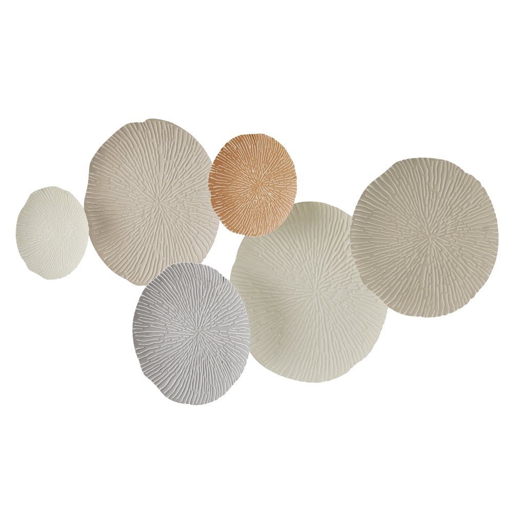 Savanna Multi-Color Earth Toned Connected Circle Plate Metal Wall Art. Picture 7