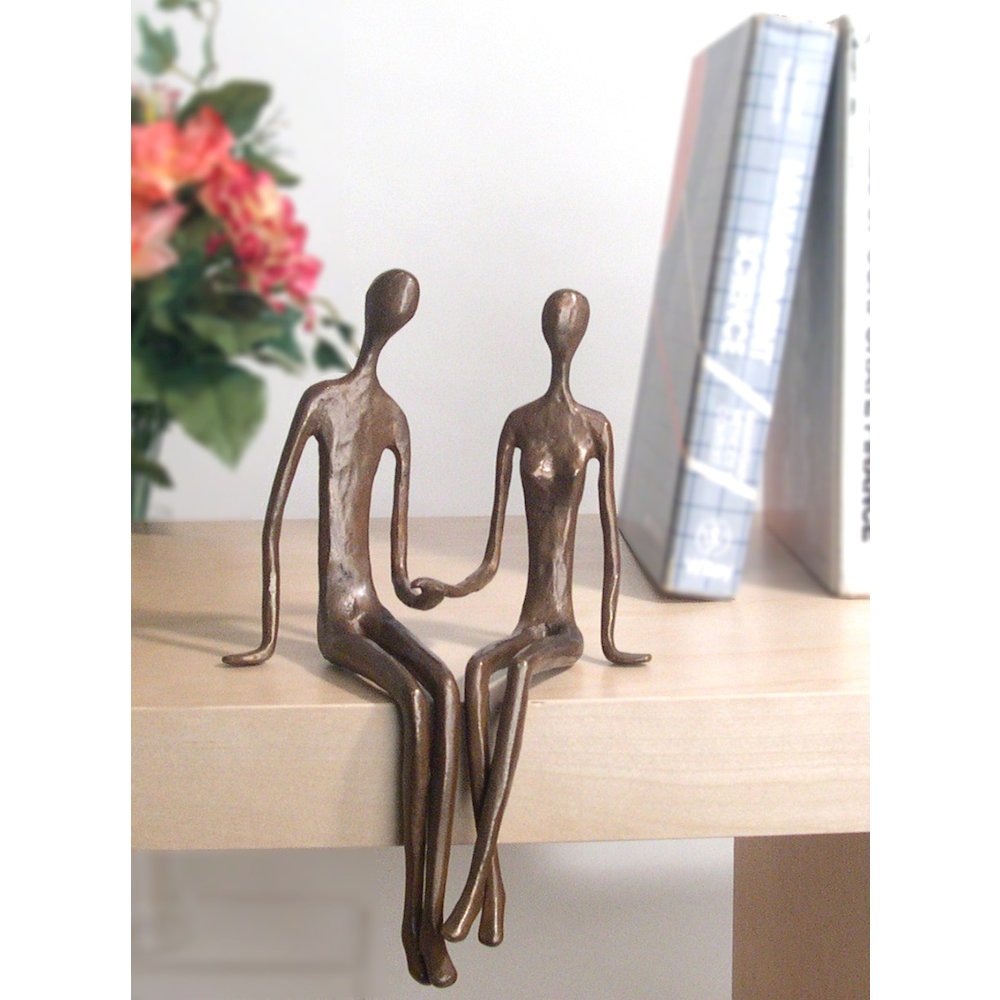 Sitting Couple Cast Bronze. Picture 5