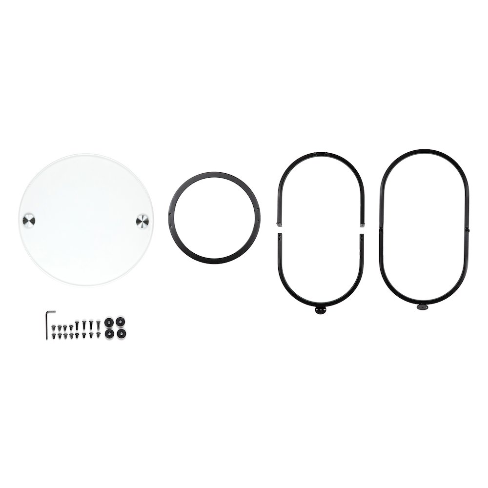 Galaxy Black and Tempered Glass Round End Table. Picture 12