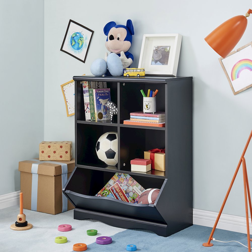 Multi-Cubby Storage Cabinet - Black. Picture 8