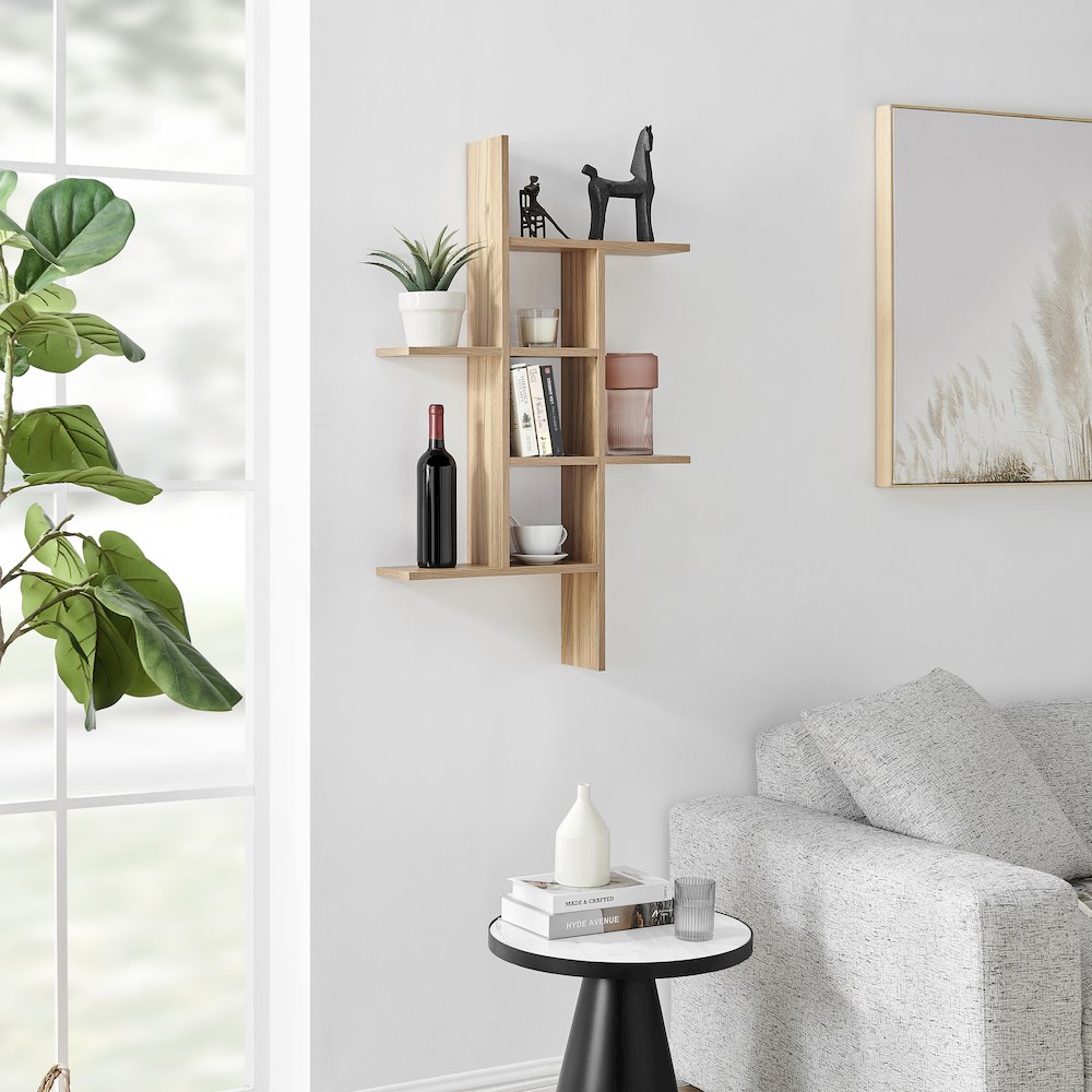 Cantilever Cubby Wall Shelf – Horizontal or Vertical - Chestnut. Picture 5