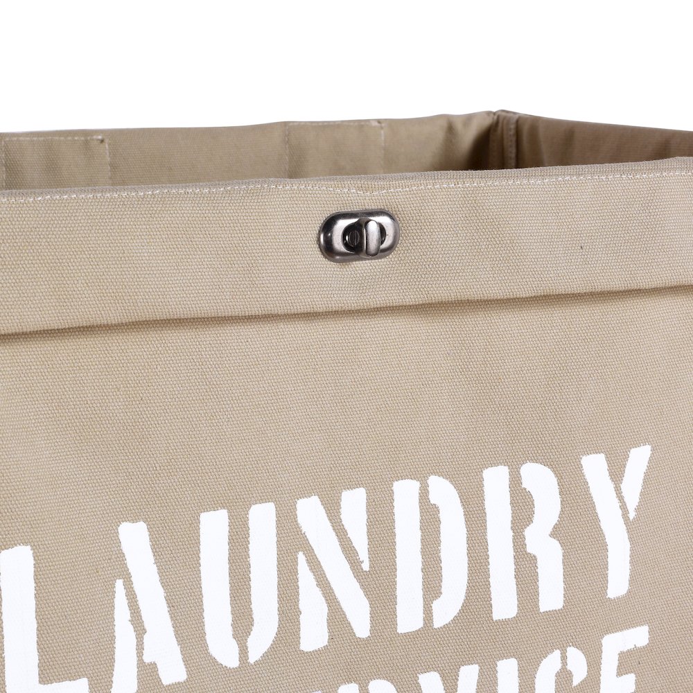Army Canvas Laundry Hamper on Wheels. Picture 6