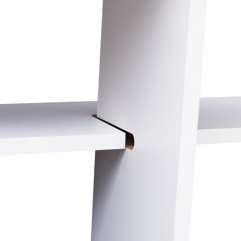 3-Tier Hanging Wall Mount Floating Ladder Asymmetrical Accent Shelf – White. Picture 7