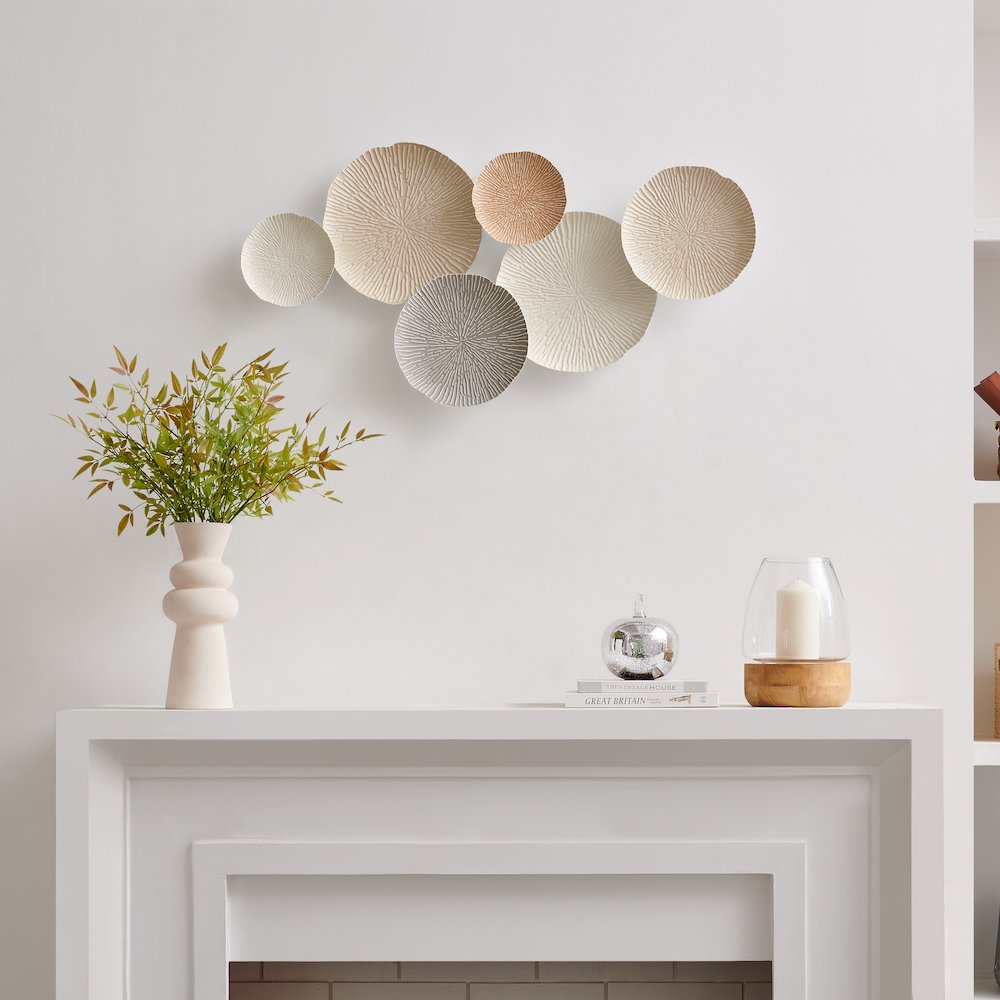 Savanna Multi-Color Earth Toned Connected Circle Plate Metal Wall Art. Picture 3