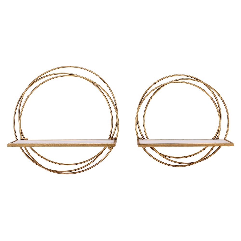 Golden Rings Floating Wall Shelves Set of 2. Picture 1