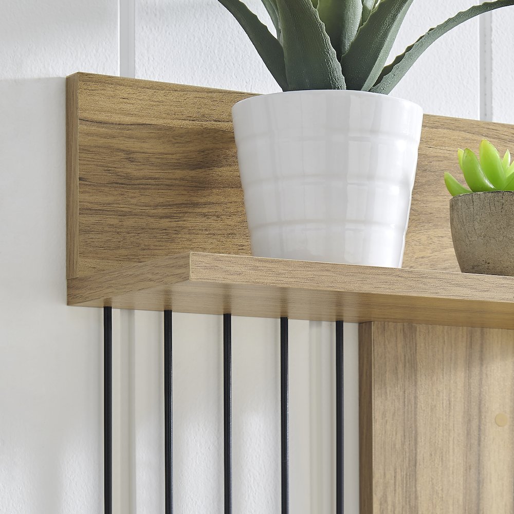 Seville Dynamic Utility Ledge Wall Shelf - Chestnut. Picture 6