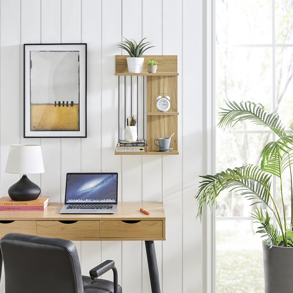 Seville Dynamic Utility Ledge Wall Shelf - Chestnut. Picture 5