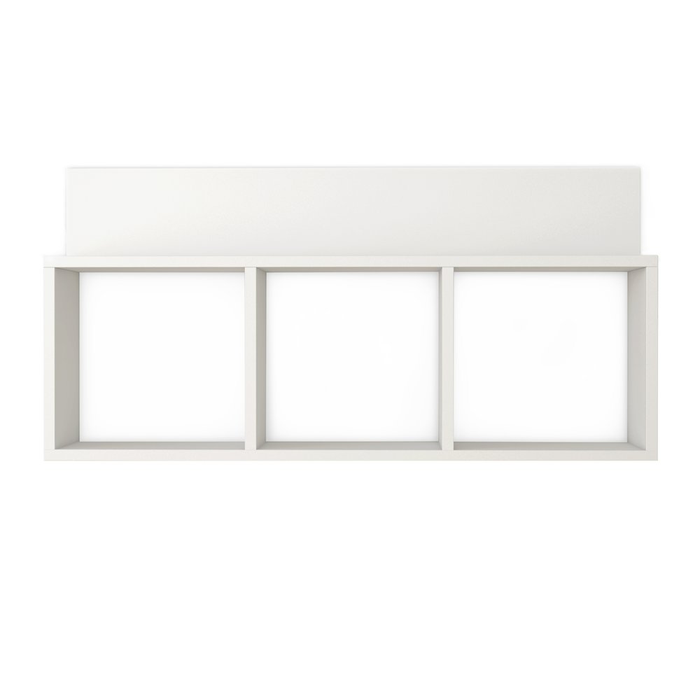 Triple Cubed Floating Cubby Shelf with Ledge - White. Picture 5