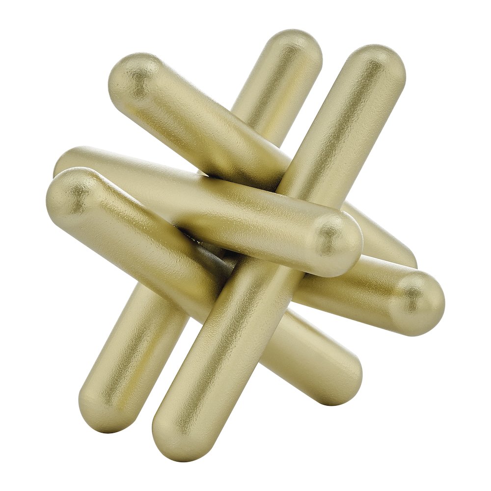 Large Abstract Gold Finish Textured Metal Geometric Sculpture. Picture 11
