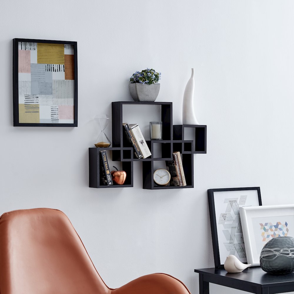 Intersecting Cube Shelves - Black. Picture 5